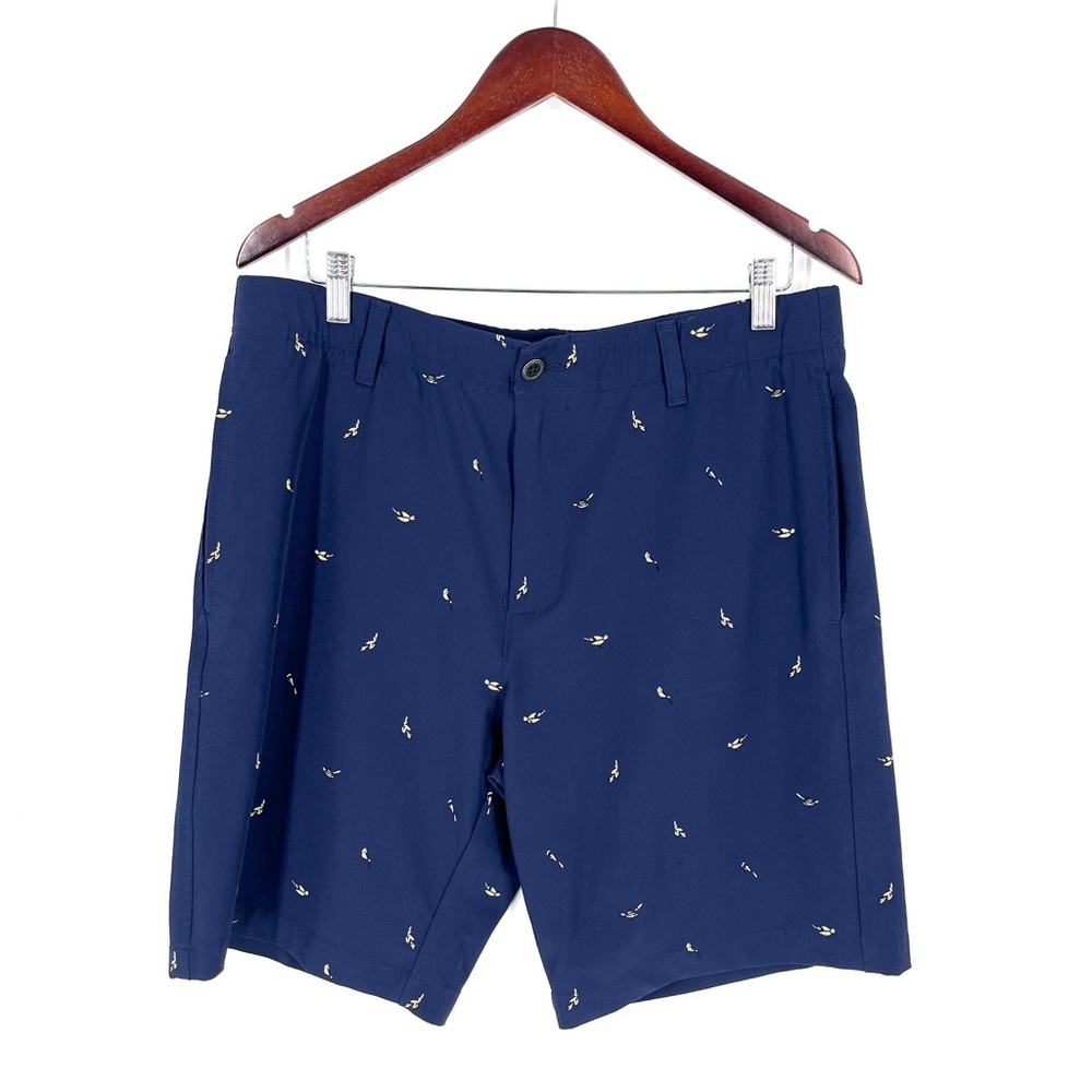 Under Armour Mens Golf Shorts 36 Blue Performance Stretch Flat Front